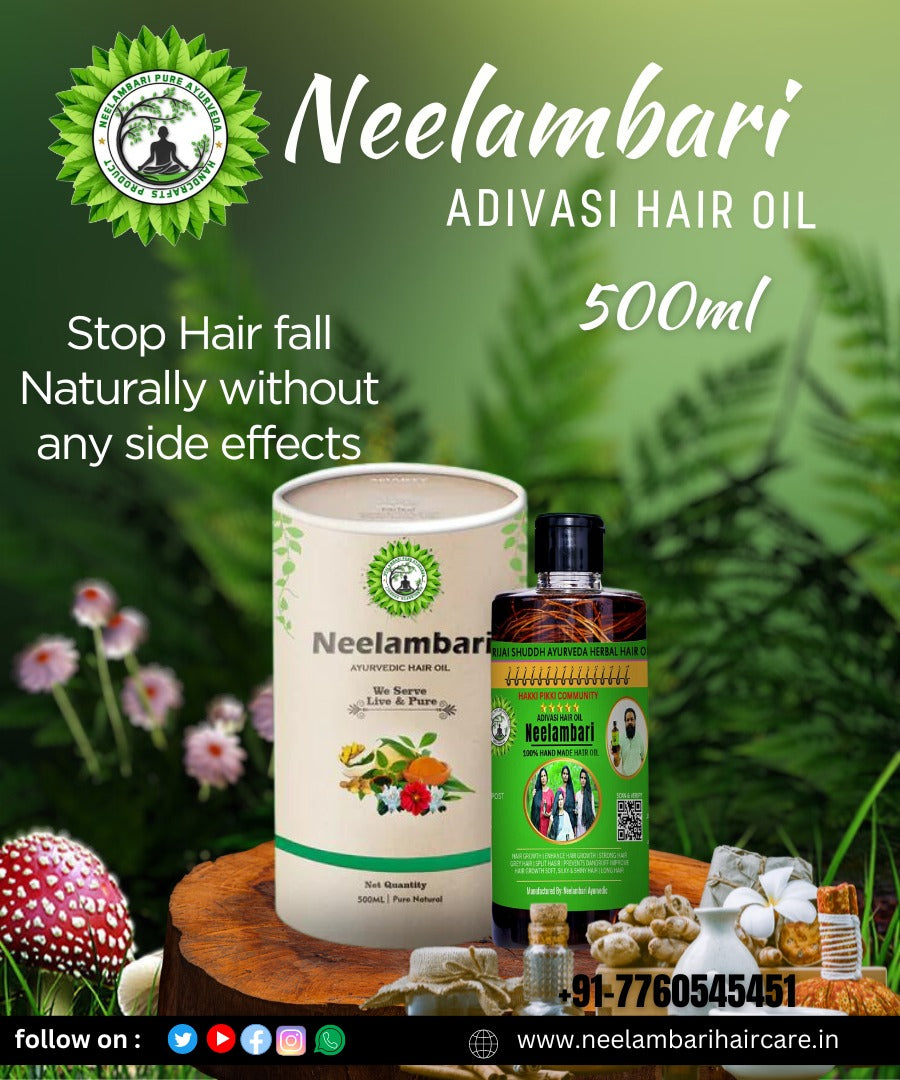 NEELAMBARI PURE AYURVED Adivasi Herbal Hair Oil with (4.9 ⭐⭐⭐⭐⭐ 21,345 REVIEWS) Globally