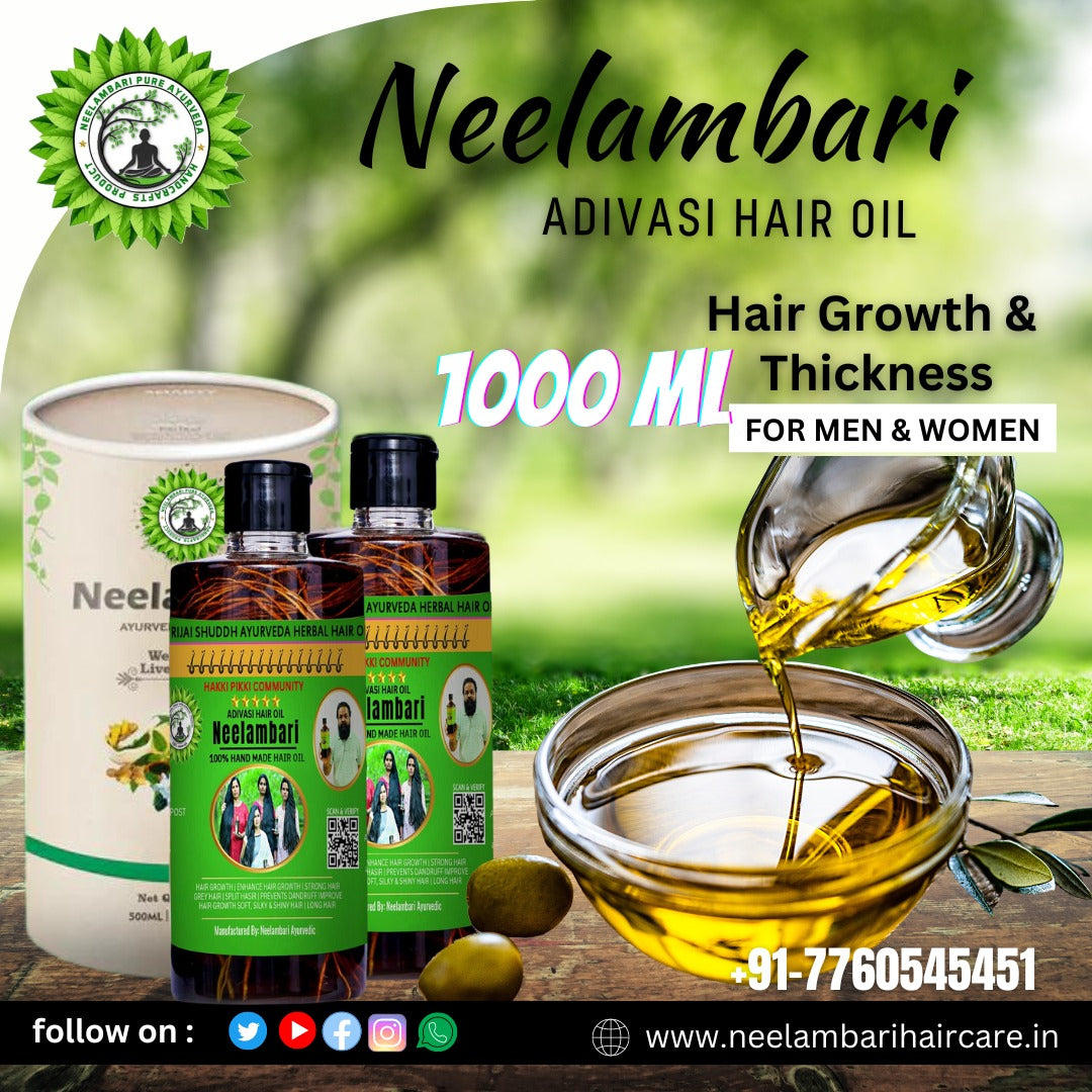 NEELAMBARI PURE AYURVED Adivasi Herbal Hair Oil with (4.9 ⭐⭐⭐⭐⭐ 21,345 REVIEWS) Globally